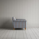 Idler Love Seat in Regatta Cotton, Blue, Side View - Nicola Harding