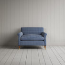 Idler Love Seat in Well Plaid Cotton, Blue Brown - Nicola Harding