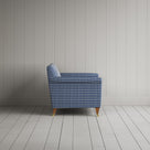Idler Love Seat in Well Plaid Cotton, Blue Brown - Nicola Harding