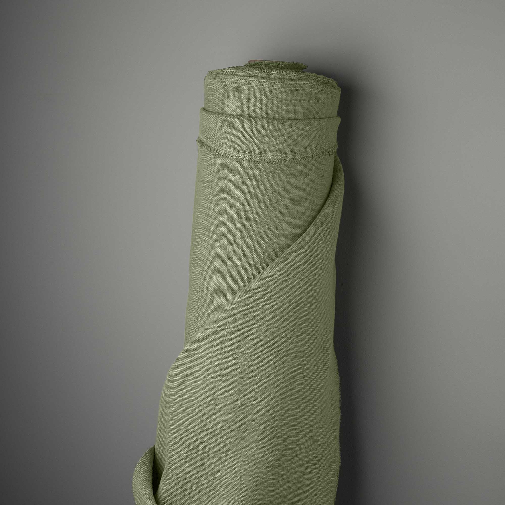  Hither Hexagonal Storage Ottoman in Laidback Linen Moss - Nicola Harding 