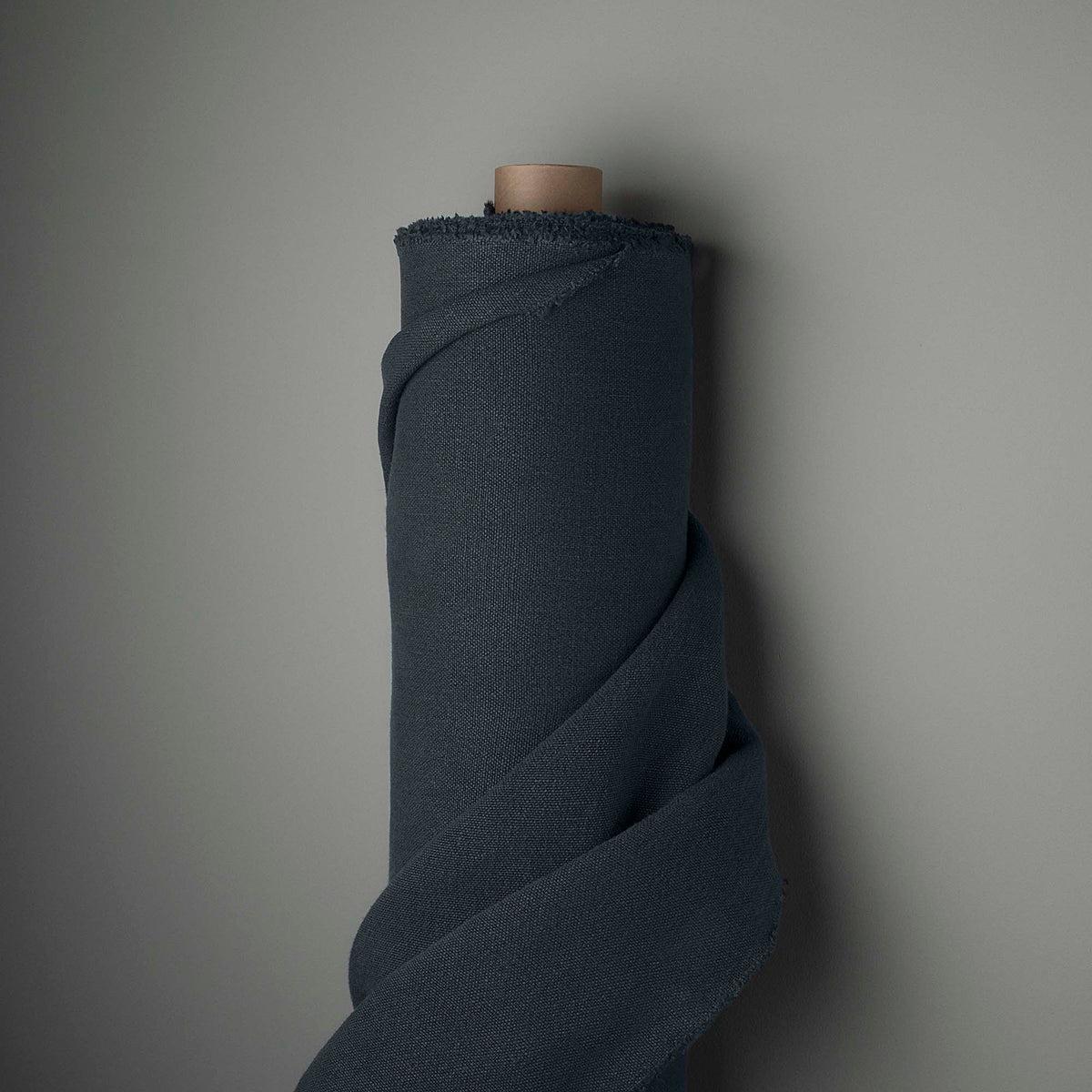 Hither Hexagonal Ottoman in Laidback Linen Midnight - Nicola Harding