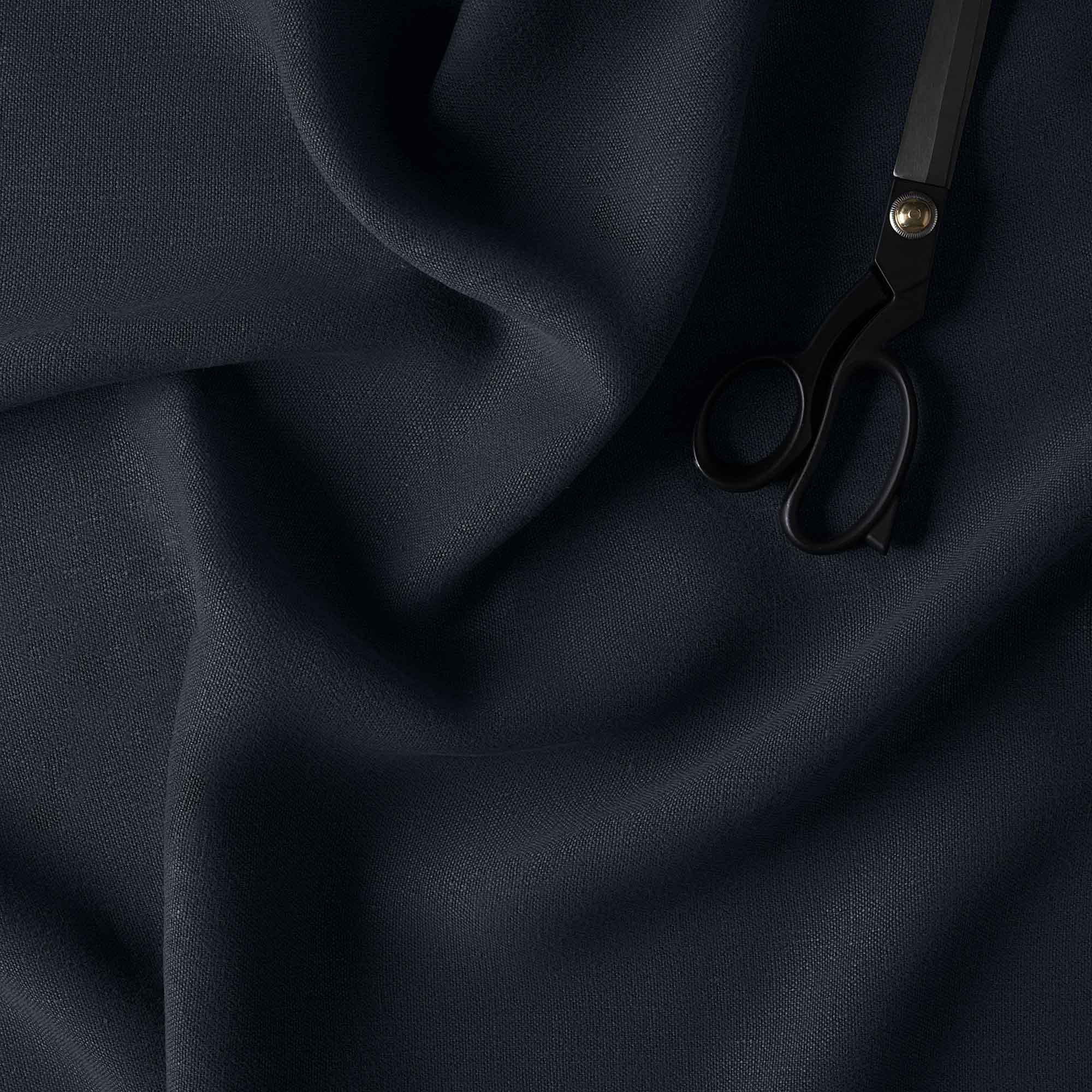  Hither Hexagonal Ottoman in Laidback Linen Midnight - Nicola Harding 
