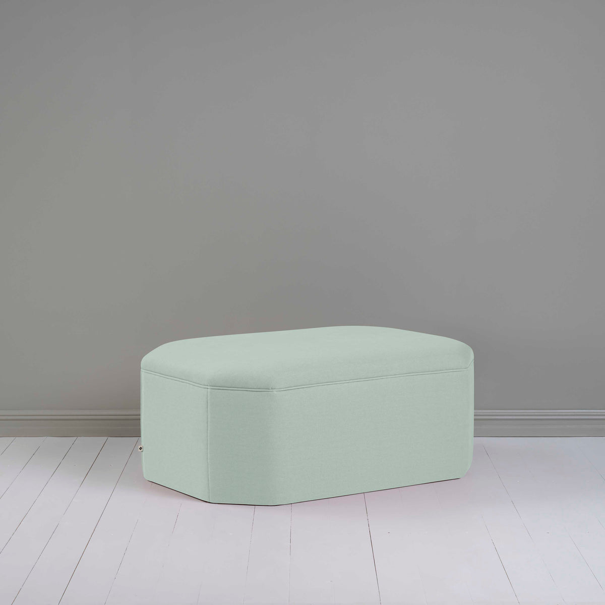 Hither Hexagonal Storage Ottoman in Laidback Linen Sky - Nicola Harding