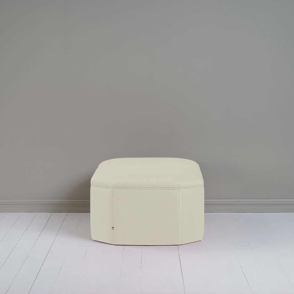 Hither Hexagonal Ottoman in Laidback Linen Dove - Nicola Harding