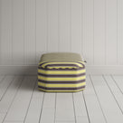 Side View of Hither Hexagonal Storage Ottoman in Regatta Cotton, Custard
