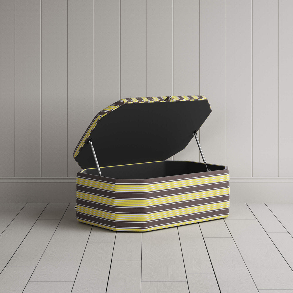 Storage Ottoman in Regatta Cotton, Custard