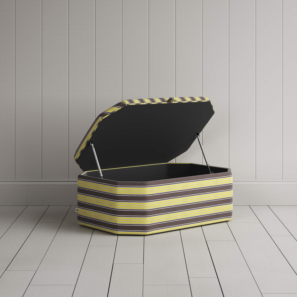  Storage Ottoman in Regatta Cotton, Custard 
