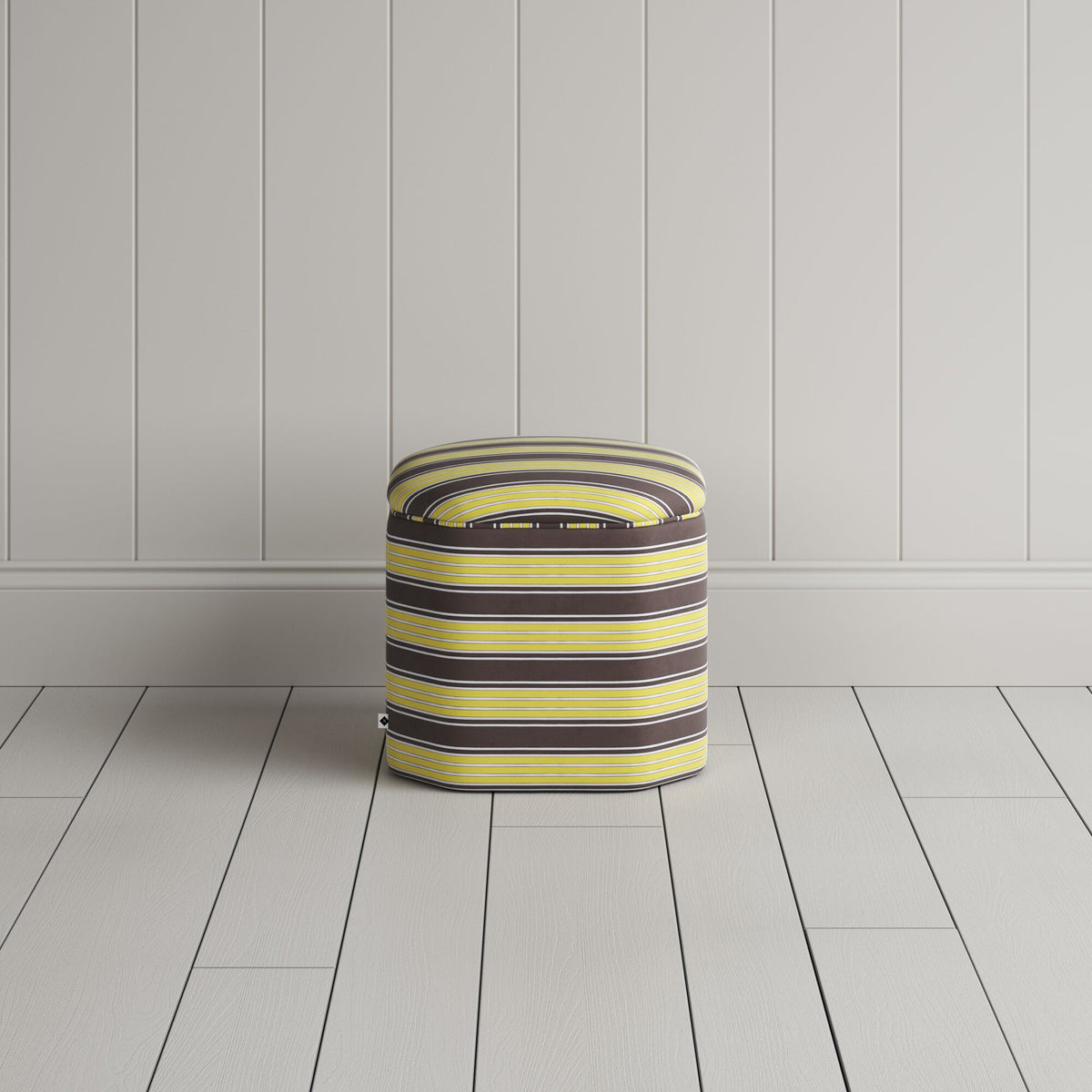 Thither Hexagonal Ottoman in Regatta Cotton, Custard