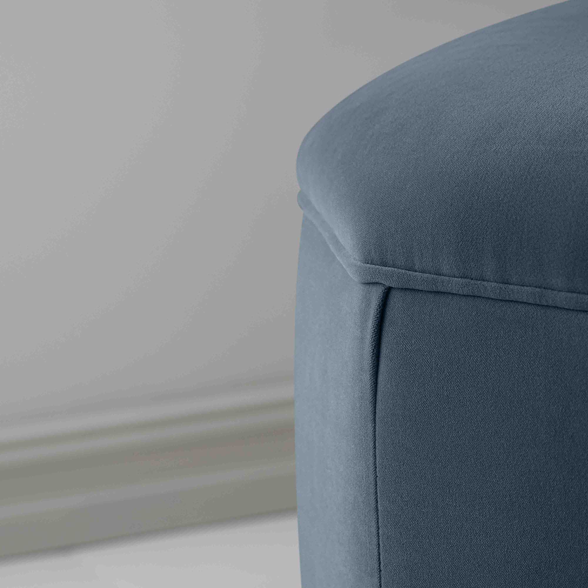  Close up of Hither Hexagonal Ottoman in Intelligent Velvet Aegean 