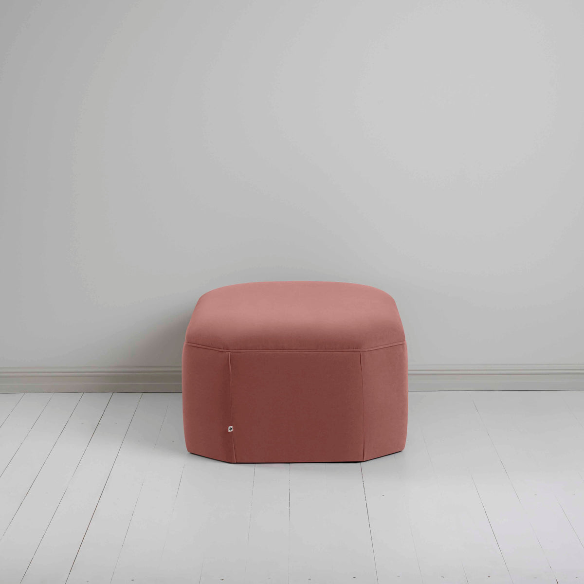 Hither Hexagonal Storage Ottoman in Intelligent Velvet Damson - Nicola Harding
