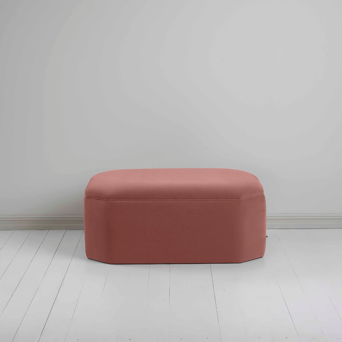 Hither Hexagonal Ottoman in Intelligent Velvet Damson - Nicola Harding