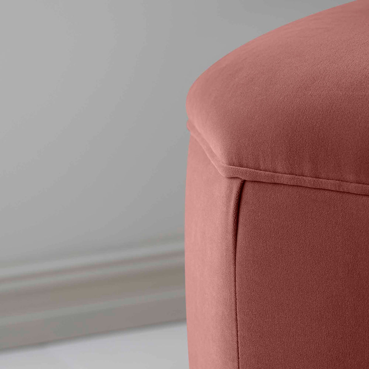 Hither Hexagonal Ottoman in Intelligent Velvet Damson - Nicola Harding