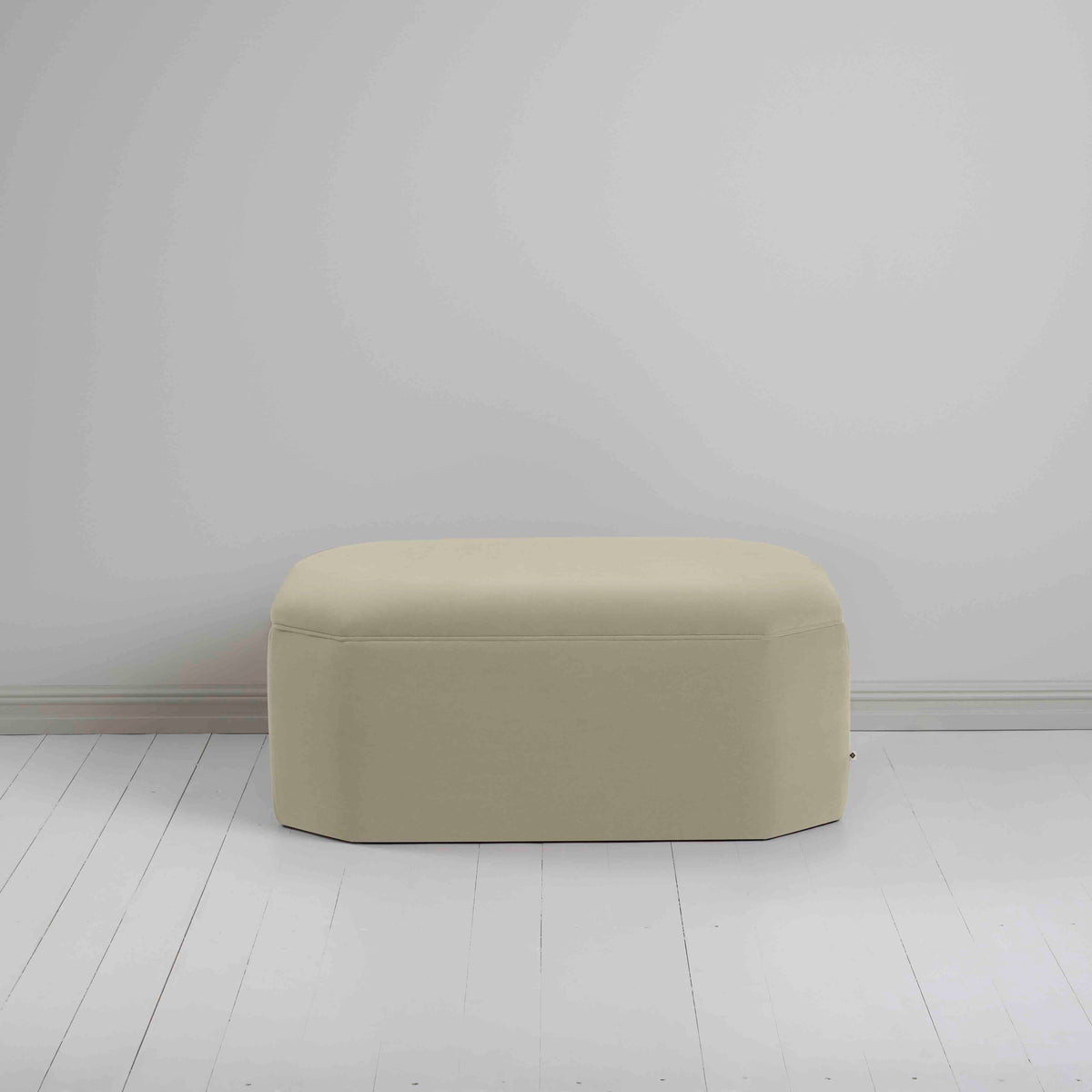 Hither Hexagonal Storage Ottoman in Intelligent Velvet Moonstone - Nicola Harding
