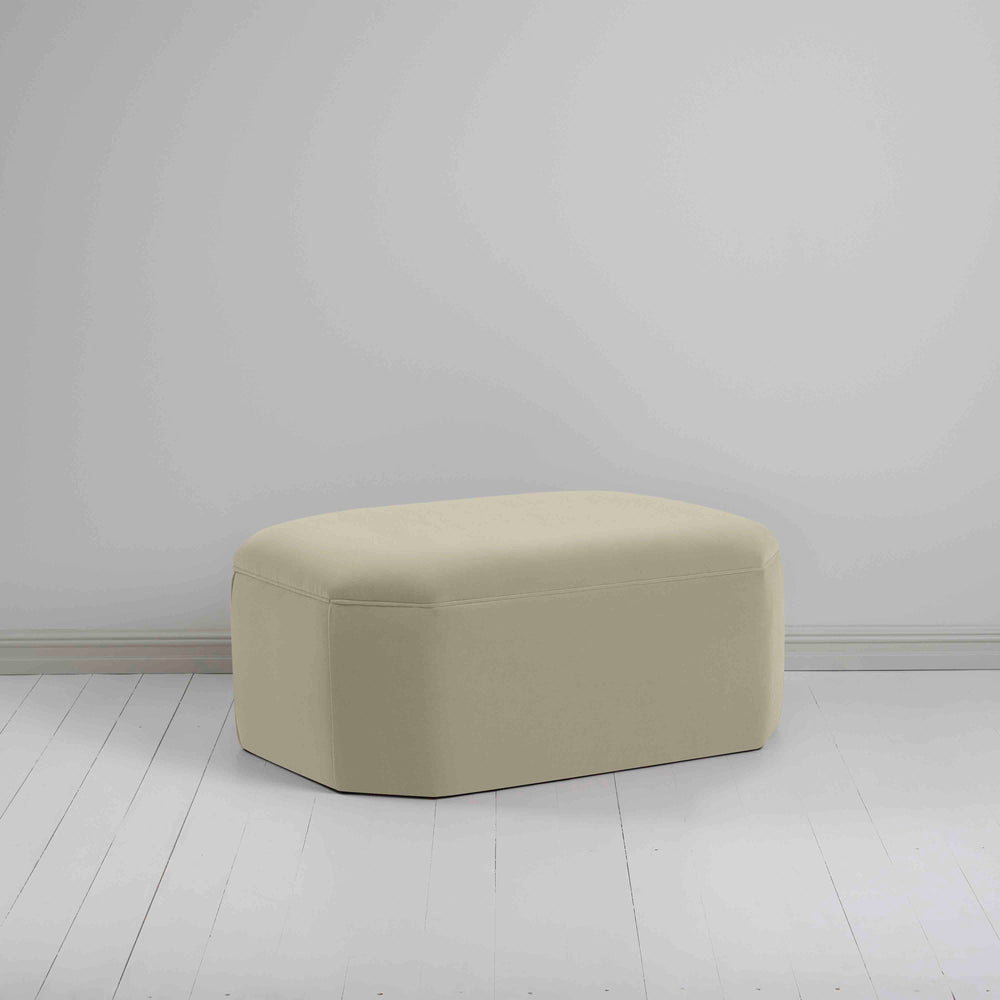 Hither Hexagonal Storage Ottoman in Intelligent Velvet Moonstone - Nicola Harding
