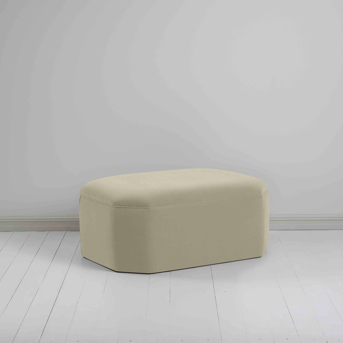 Hither Hexagonal Storage Ottoman in Intelligent Velvet Moonstone - Nicola Harding