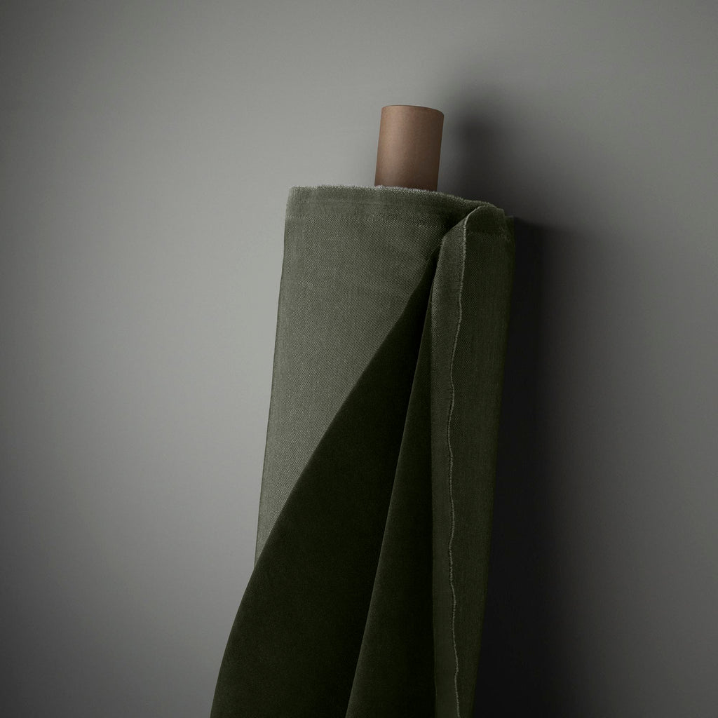  Hither Hexagonal Storage Ottoman in Intelligent Velvet Seaweed - Nicola Harding 