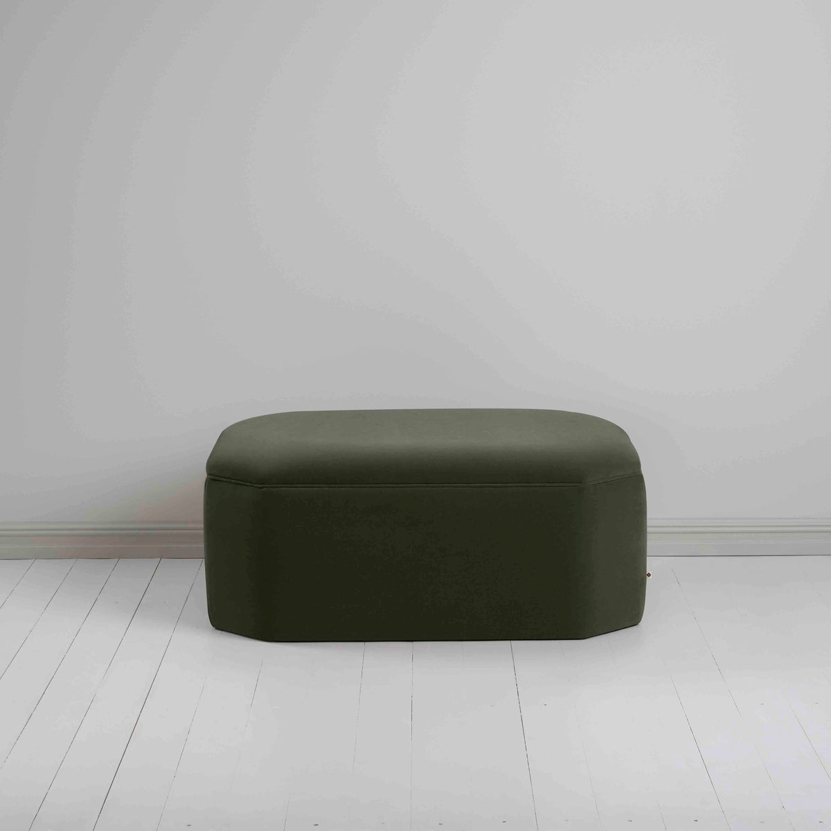 Hither Hexagonal Storage Ottoman in Intelligent Velvet Seaweed - Nicola Harding