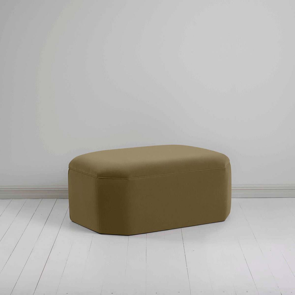 Hither Hexagonal Storage Ottoman in Intelligent Velvet Sepia - Nicola Harding