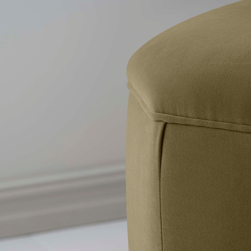 Hither Hexagonal Ottoman in Intelligent Velvet Sepia - Nicola Harding