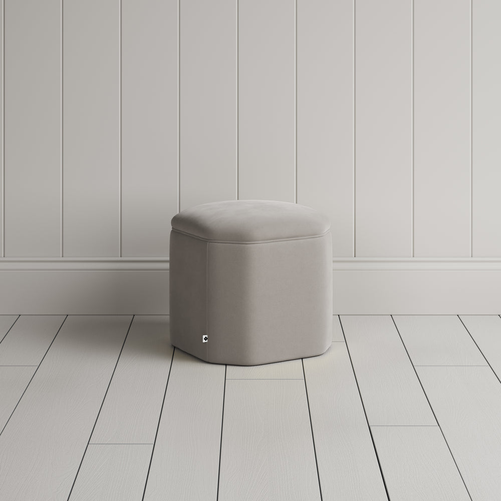 Thither Hexagonal Ottoman in Intelligent Velvet Moonstone - NiX