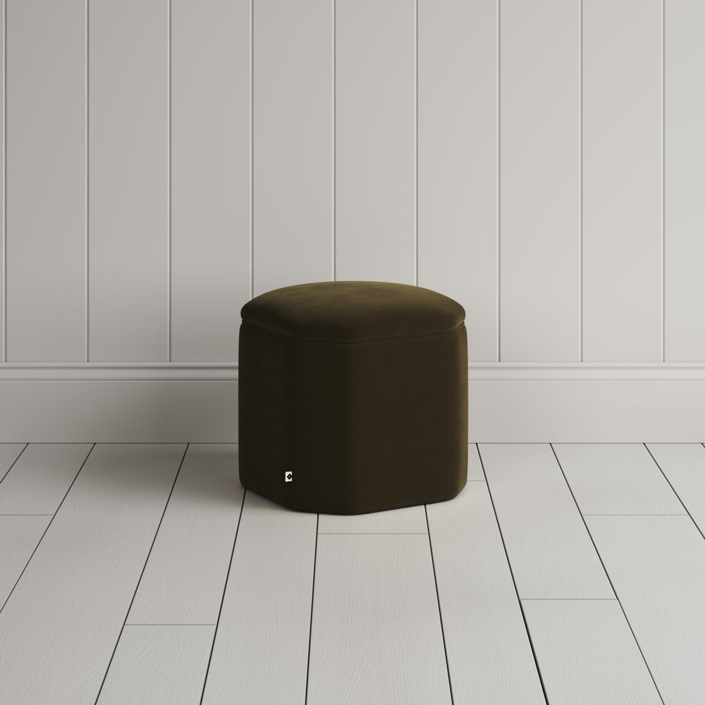  Thither Hexagonal Ottoman in Intelligent Velvet Seaweed - NiX 