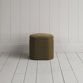 Thither Hexagonal Ottoman in Intelligent Velvet Sepia Back View - NiX