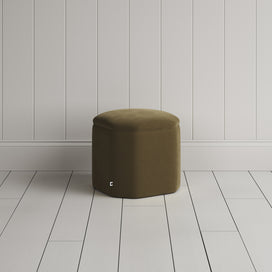 Thither Hexagonal Ottoman in Intelligent Velvet Sepia - NiX