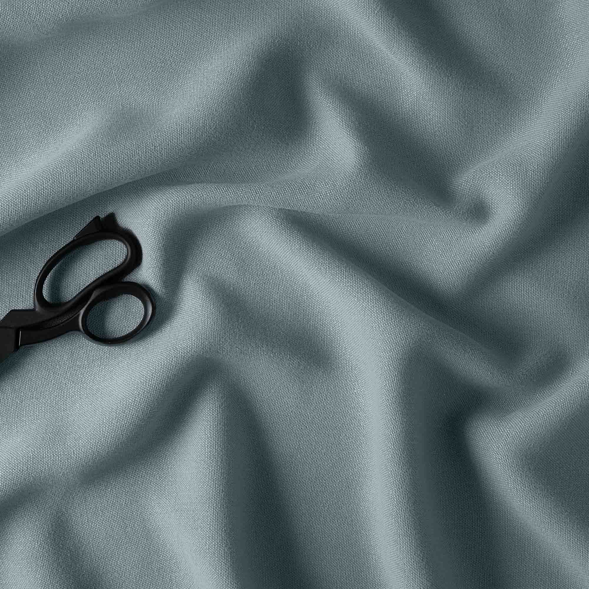  Laidback Linen Fabric in Cerulean Color With Scissor - NiX 