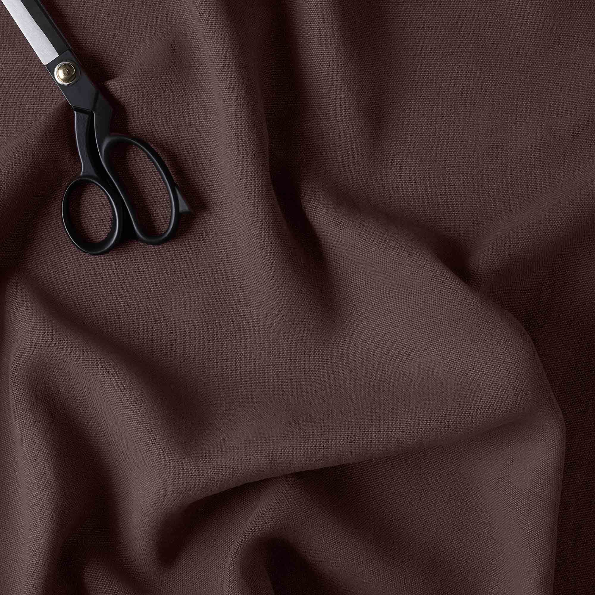  Laidback Linen Damson Fabric With Scissor - NiX 