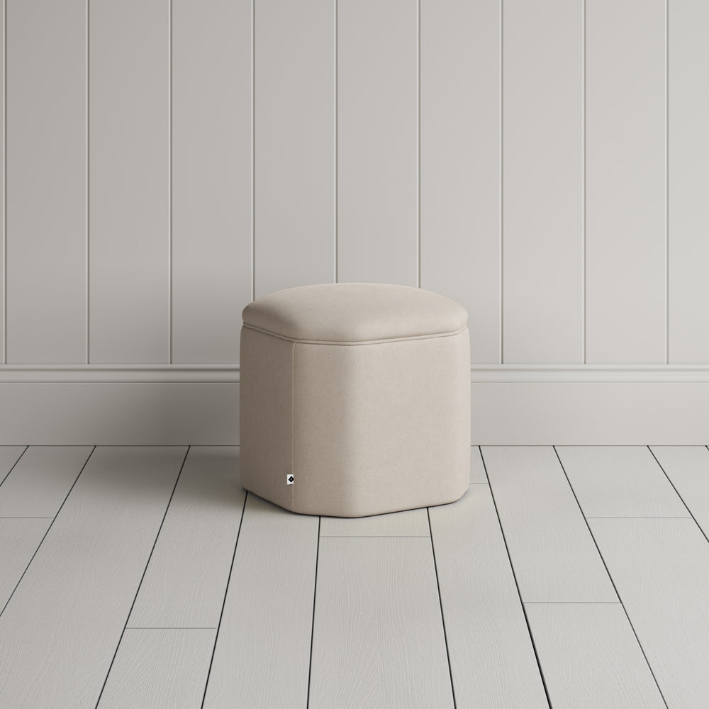  Thither Hexagonal Ottoman in Laidback Linen Dove - NiX 