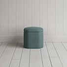 Thither Hexagonal Ottoman in Laidback Linen Mineral Back View - NiX