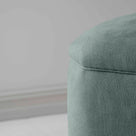 Thither Hexagonal Ottoman in Laidback Linen Mineral Design Closeup - NiX