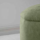 Thither Hexagonal Ottoman in Laidback Linen Moss Design Closeup - NiX