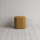 Thither Hexagonal Ottoman in Laidback Linen Ochre Back View - NiX