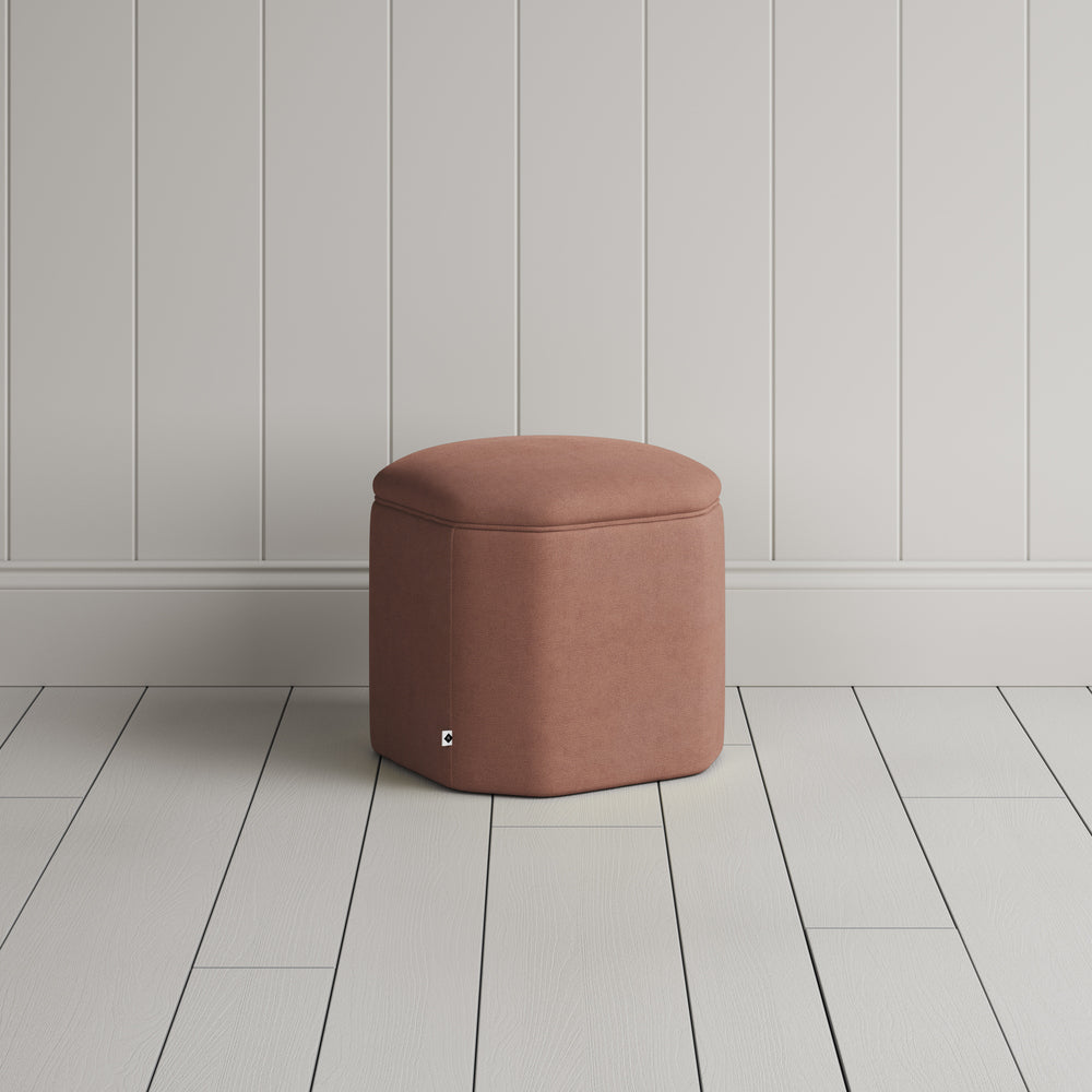  Thither Hexagonal Ottoman in Laidback Linen Roseberry - NiX 