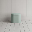 Thither Hexagonal Ottoman in Laidback Linen Sky Back View - NiX