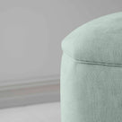 Thither Hexagonal Ottoman in Laidback Linen Sky Design Closeup - NiX