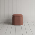 Thither Hexagonal Ottoman in Laidback Linen Sweet Briar Back View - NiX