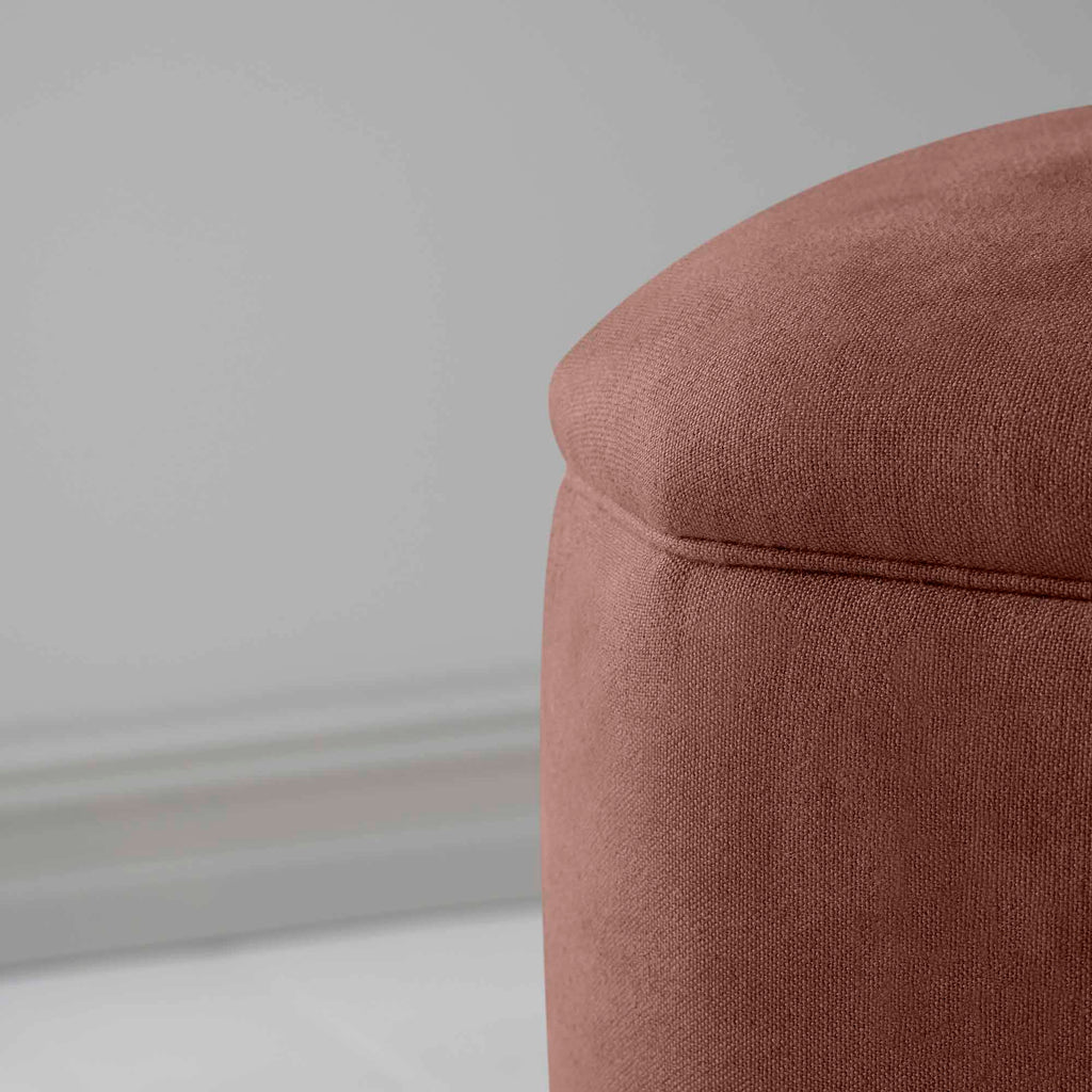  Thither Hexagonal Ottoman in Laidback Linen Sweet Briar Design Closeup - NiX 