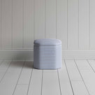 Thither Hexagonal Ottoman in Ticking Cotton, Aqua Brown - NiX By Nicola Harding & Co.