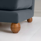 Perch Armchair close-up detail of the playful spherical timber foot by NiX.