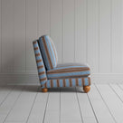 Perch Slipper Armchair in Regatta Cotton, Blue, Side View - NiX
