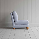 Perch Slipper Armchair in Ticking Cotton, Aqua Brown Side View - By NiX