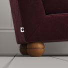 Perch Armchair close-up detail of the playful spherical timber foot by NiX.