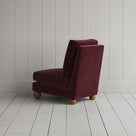 Perch Armchair cherry corduroy, rear angled view by Nicola Harding.