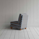 Perch Slipper Armchair in Regatta Cotton, Blue, Back View - NiX