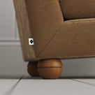 Perch Armchair close-up detail of the playful spherical timber foot by NiX.