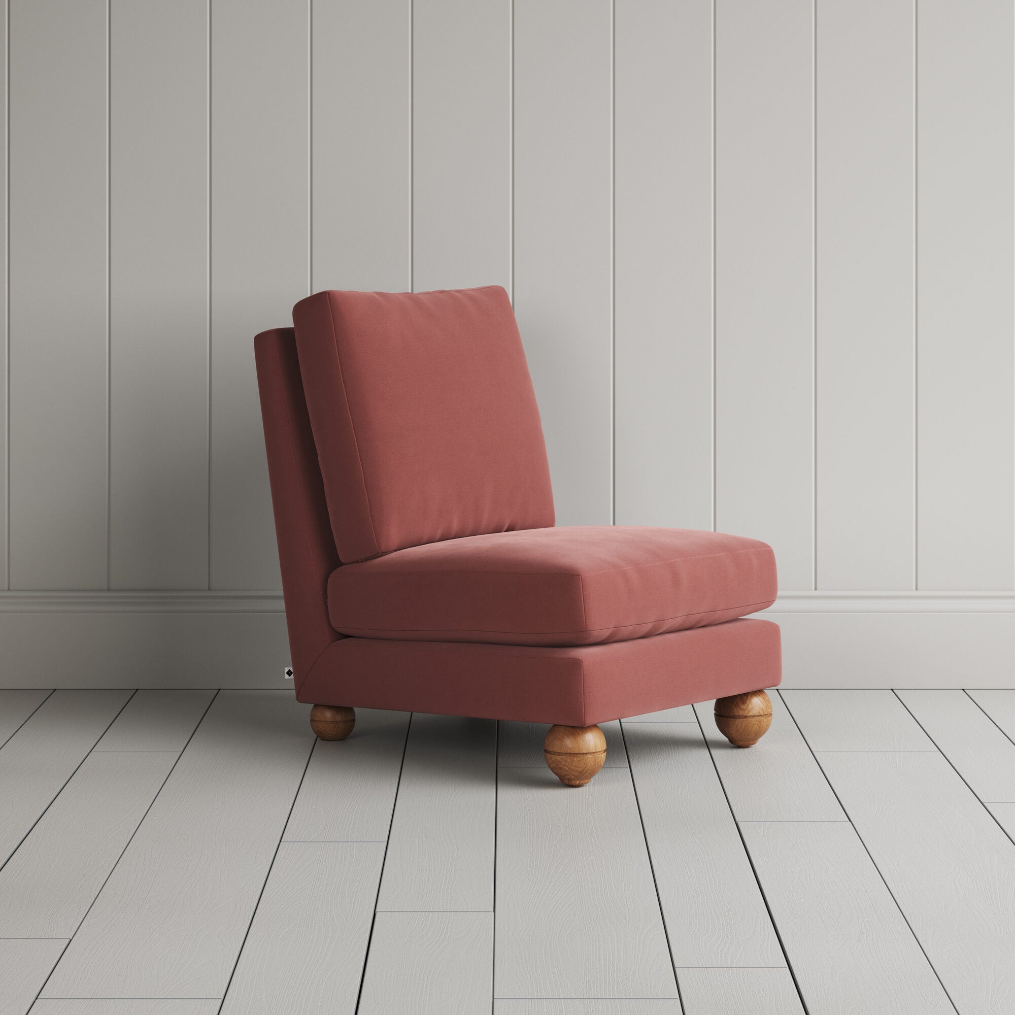  Perch Slipper Armchair in Intelligent Velvet Damson 