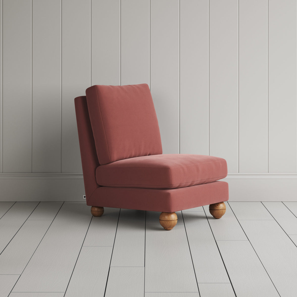 Perch Slipper Armchair in Intelligent Velvet Damson
