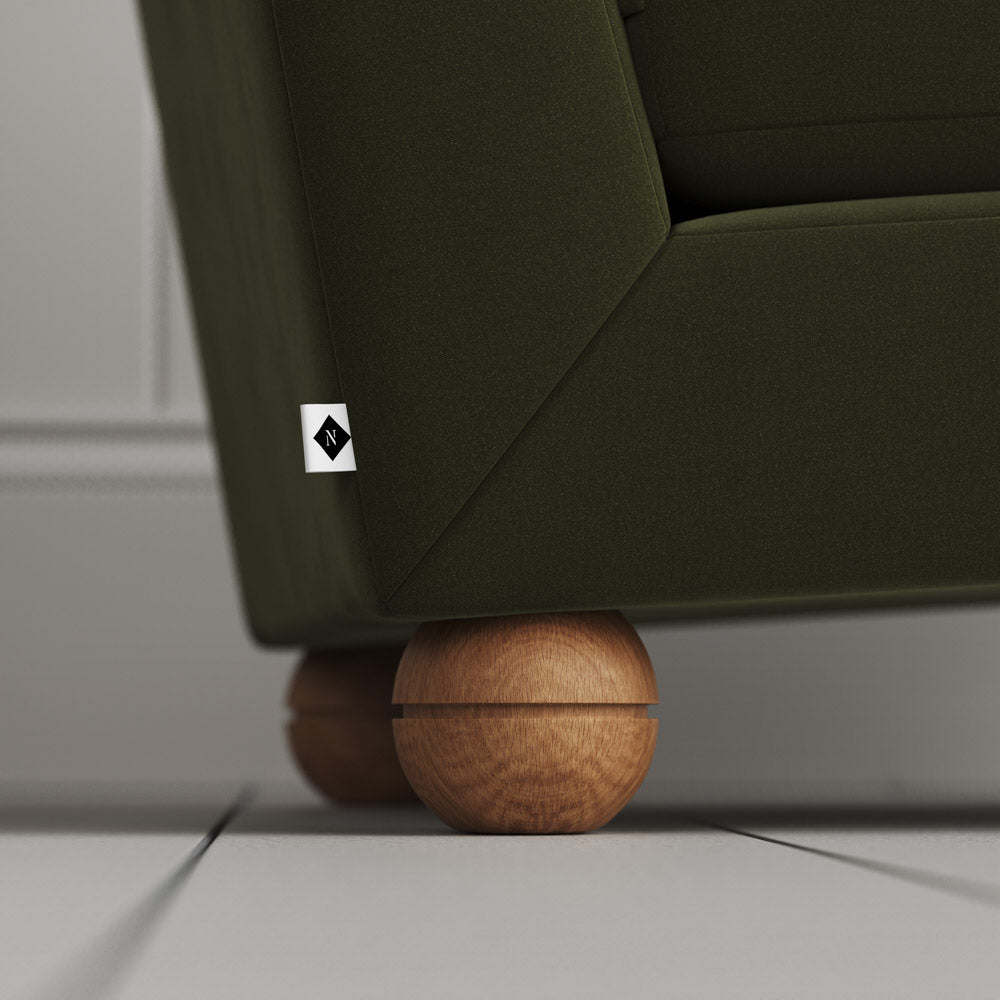 Slipper Chair with solid wood feet